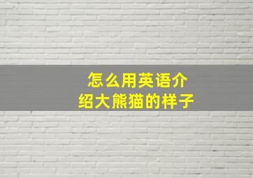 怎么用英语介绍大熊猫的样子