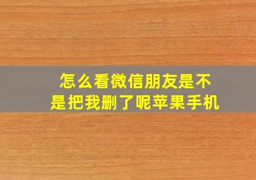 怎么看微信朋友是不是把我删了呢苹果手机