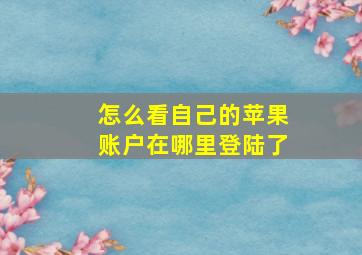 怎么看自己的苹果账户在哪里登陆了