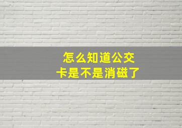 怎么知道公交卡是不是消磁了