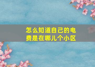 怎么知道自己的电费是在哪儿个小区