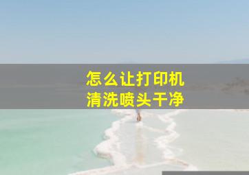 怎么让打印机清洗喷头干净