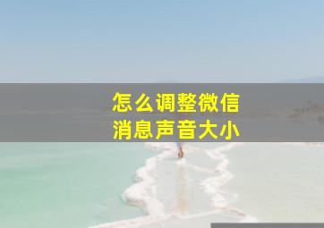 怎么调整微信消息声音大小