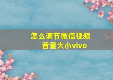 怎么调节微信视频音量大小vivo