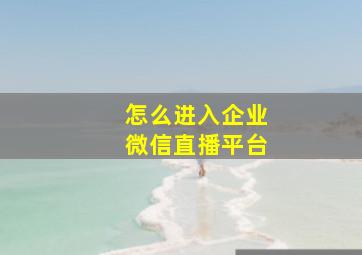 怎么进入企业微信直播平台