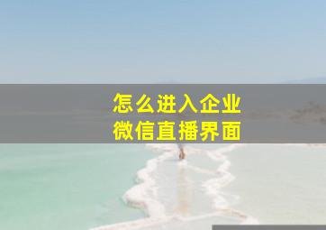 怎么进入企业微信直播界面