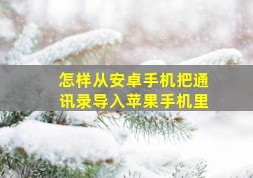 怎样从安卓手机把通讯录导入苹果手机里