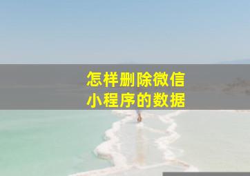 怎样删除微信小程序的数据