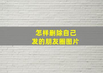 怎样删除自己发的朋友圈图片