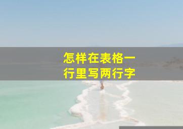 怎样在表格一行里写两行字