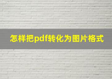 怎样把pdf转化为图片格式