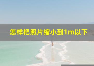 怎样把照片缩小到1m以下