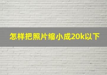 怎样把照片缩小成20k以下