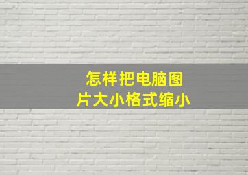 怎样把电脑图片大小格式缩小