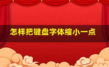 怎样把键盘字体缩小一点