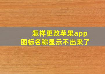 怎样更改苹果app图标名称显示不出来了