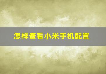 怎样查看小米手机配置