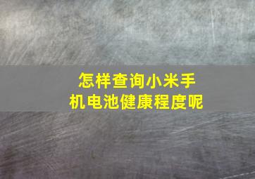 怎样查询小米手机电池健康程度呢