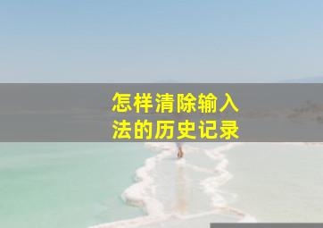 怎样清除输入法的历史记录