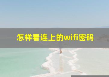 怎样看连上的wifi密码