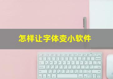 怎样让字体变小软件