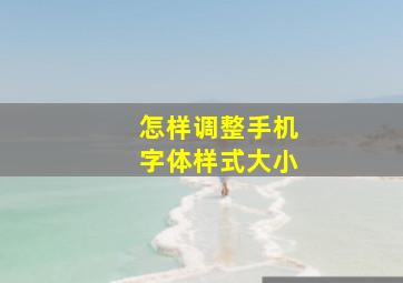 怎样调整手机字体样式大小