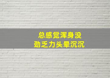 总感觉浑身没劲乏力头晕沉沉