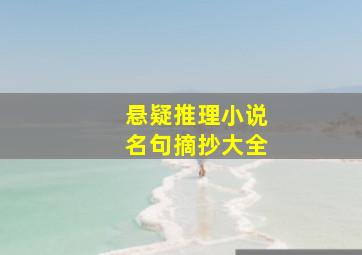 悬疑推理小说名句摘抄大全