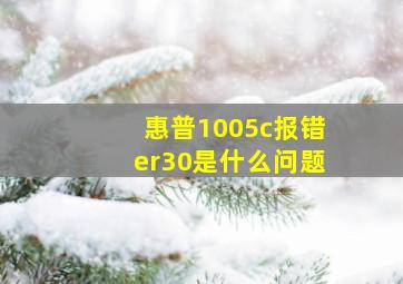 惠普1005c报错er30是什么问题