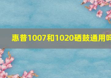 惠普1007和1020硒鼓通用吗