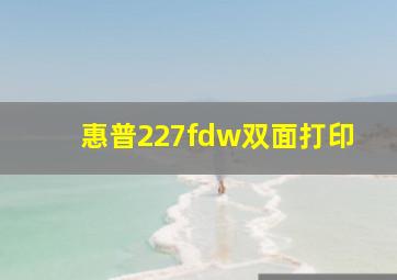 惠普227fdw双面打印