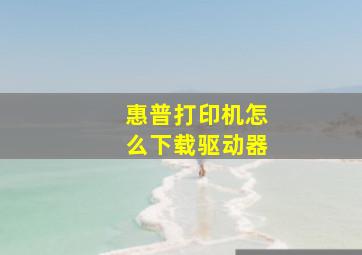 惠普打印机怎么下载驱动器