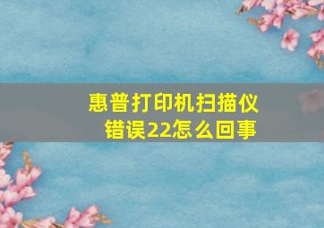 惠普打印机扫描仪错误22怎么回事