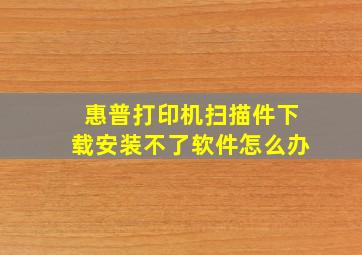 惠普打印机扫描件下载安装不了软件怎么办