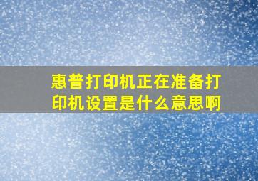 惠普打印机正在准备打印机设置是什么意思啊