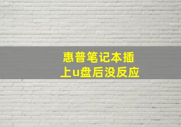 惠普笔记本插上u盘后没反应