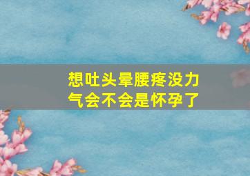 想吐头晕腰疼没力气会不会是怀孕了