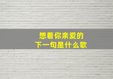 想着你亲爱的下一句是什么歌