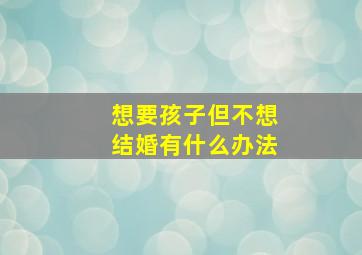 想要孩子但不想结婚有什么办法