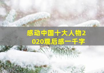 感动中国十大人物2020观后感一千字