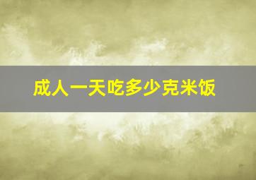 成人一天吃多少克米饭