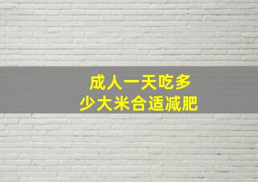 成人一天吃多少大米合适减肥