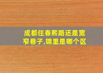 成都住春熙路还是宽窄巷子,锦里是哪个区