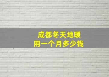 成都冬天地暖用一个月多少钱