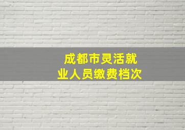 成都市灵活就业人员缴费档次