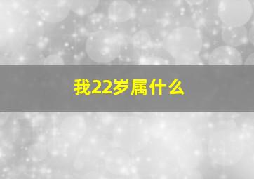 我22岁属什么