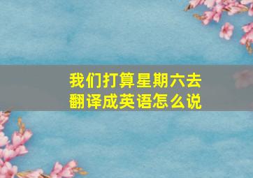 我们打算星期六去翻译成英语怎么说