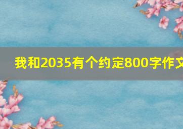 我和2035有个约定800字作文