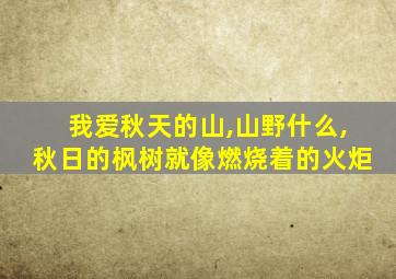 我爱秋天的山,山野什么,秋日的枫树就像燃烧着的火炬