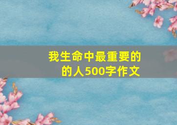 我生命中最重要的的人500字作文